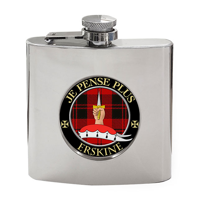 Erskine Scottish Clan Crest Hip Flask