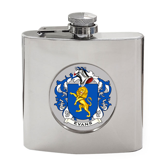 Evans (Wales) Coat of Arms Hip Flask
