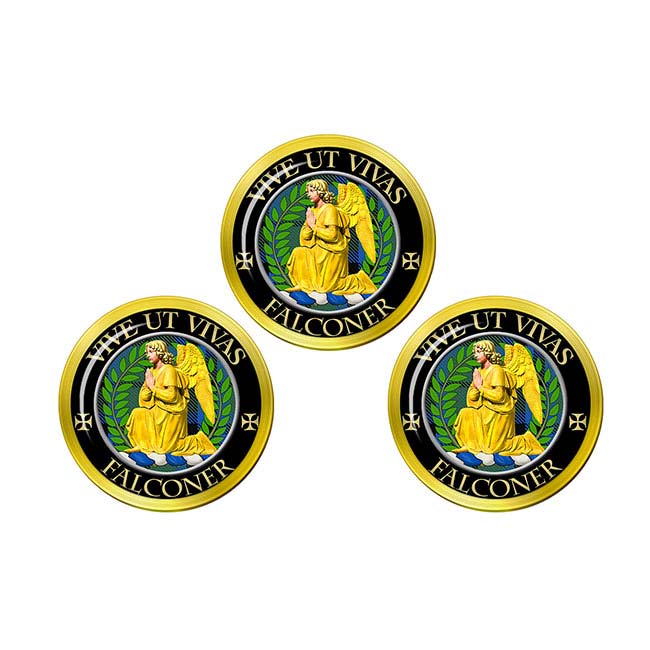 Falconer Scottish Clan Crest Golf Ball Markers