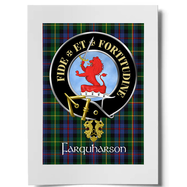 Farquharson Scottish Clan Crest Ready to Frame Print