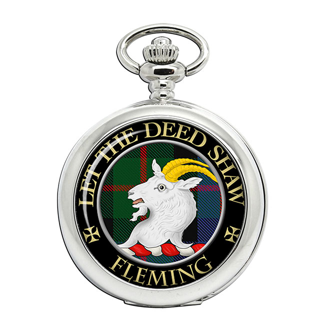 Fleming Scottish Clan Crest Pocket Watch