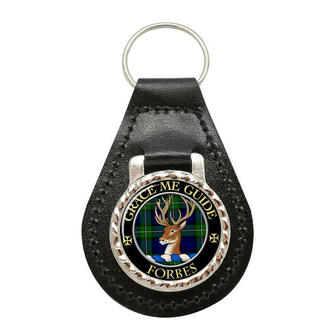 Forbes Scottish Clan Crest Leather Key Fob