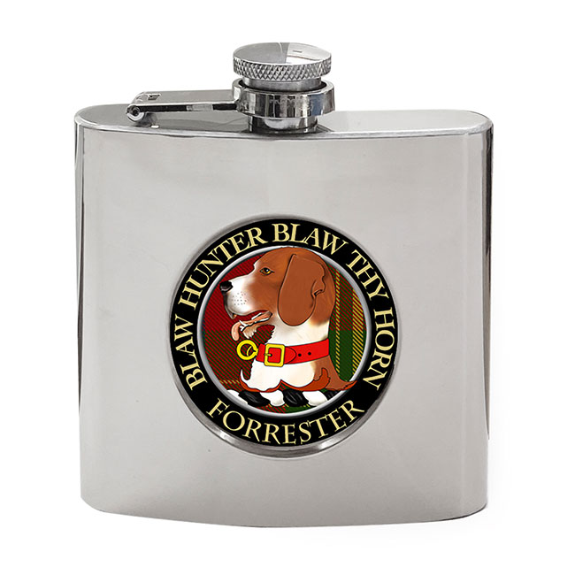Forrester Scottish Clan Crest Hip Flask