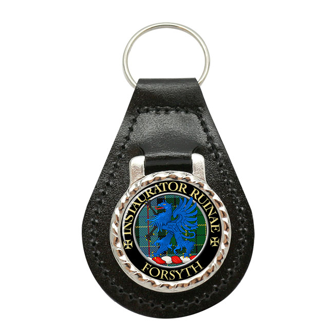 Forsyth Scottish Clan Crest Leather Key Fob