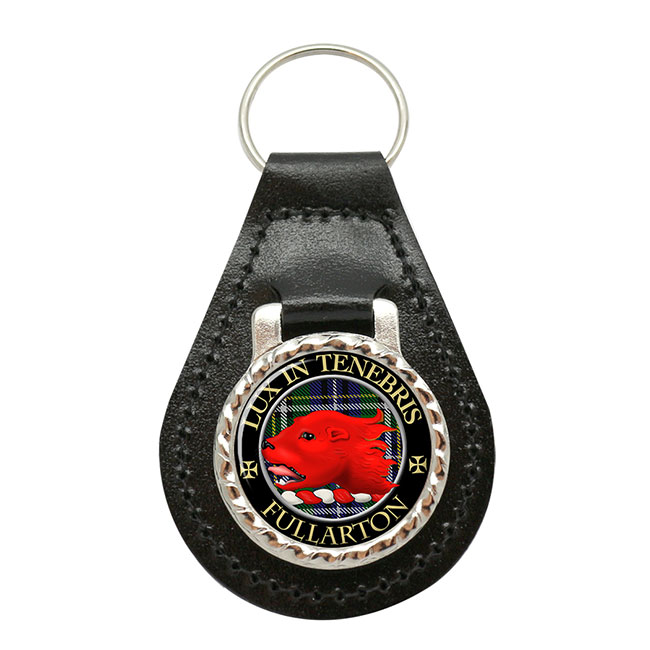 Fullarton Scottish Clan Crest Leather Key Fob