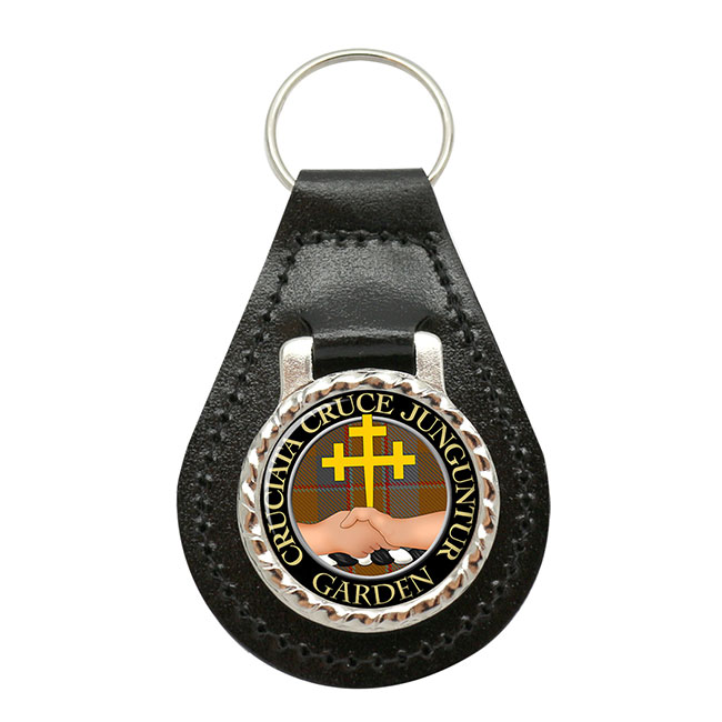 Garden Scottish Clan Crest Leather Key Fob