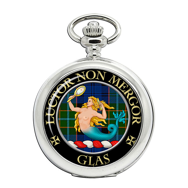 Glas Scottish Clan Crest Pocket Watch Family Crests