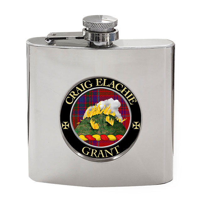 Grant (Gaelic Motto) Scottish Clan Crest Hip Flask