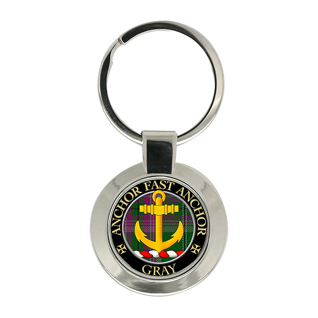 Gray Scottish Clan Crest Key Ring
