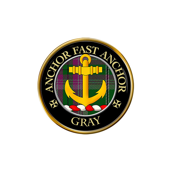 Gray Scottish Clan Crest Pin Badge