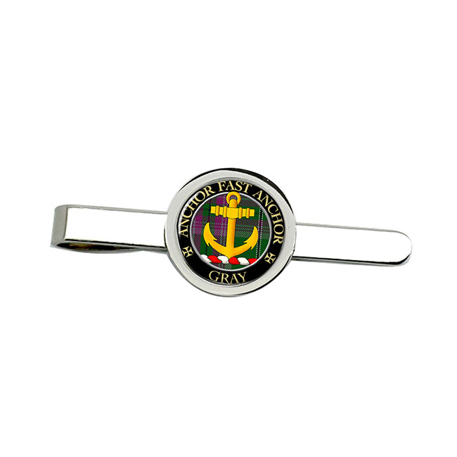 Gray Scottish Clan Crest Tie Clip