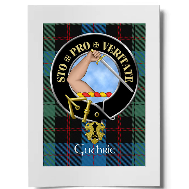Guthrie Scottish Clan Crest Ready to Frame Print Family Crests