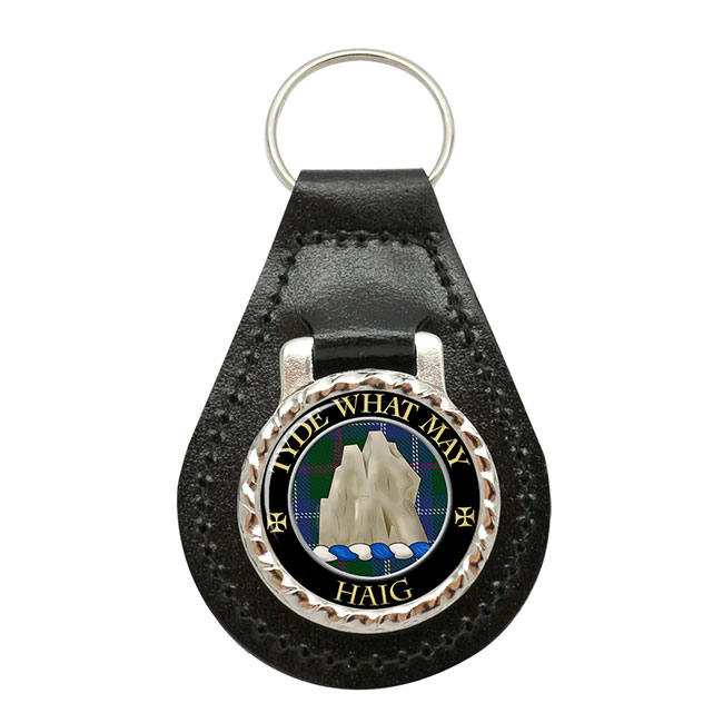 Haig Scottish Clan Crest Leather Key Fob