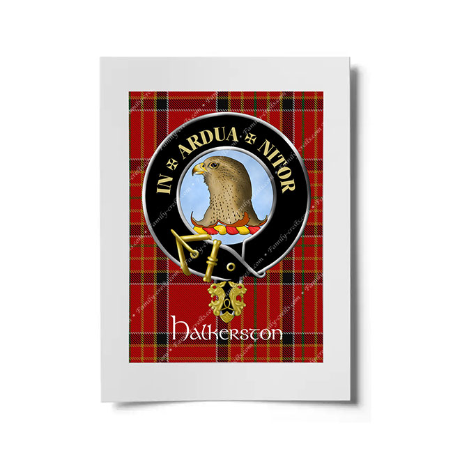Halkerston Scottish Clan Crest Ready to Frame Print
