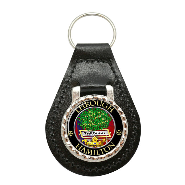 Hamilton Scottish Clan Crest Leather Key Fob