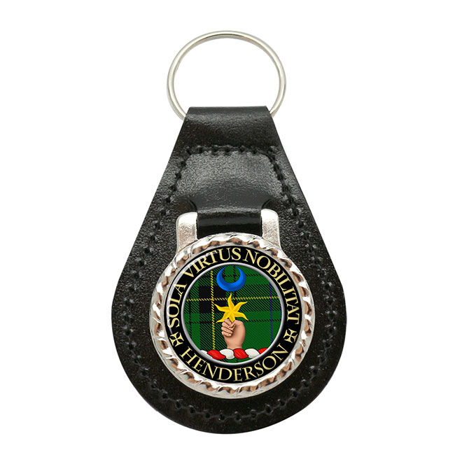 Henderson Scottish Clan Crest Leather Key Fob