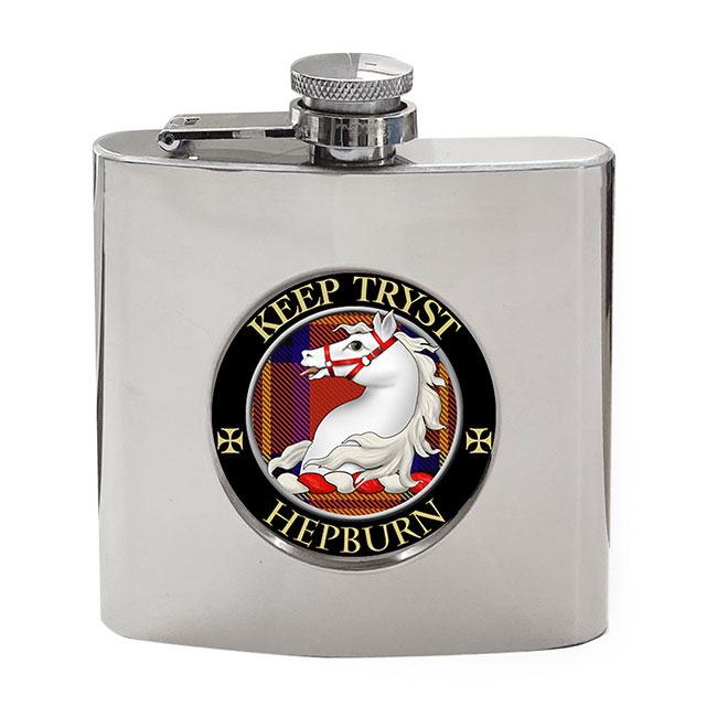 Hepburn Scottish Clan Crest Hip Flask