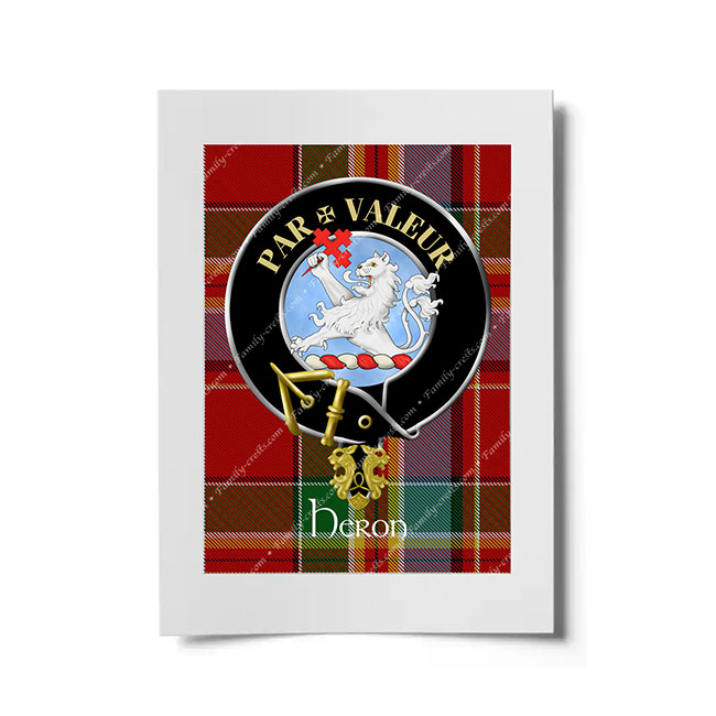 Heron Scottish Clan Crest Ready to Frame Print