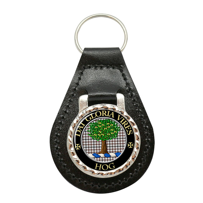 Hog Scottish Clan Crest Leather Key Fob