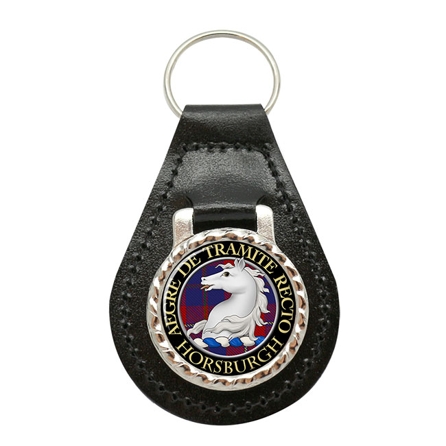 Horsburgh Scottish Clan Crest Leather Key Fob