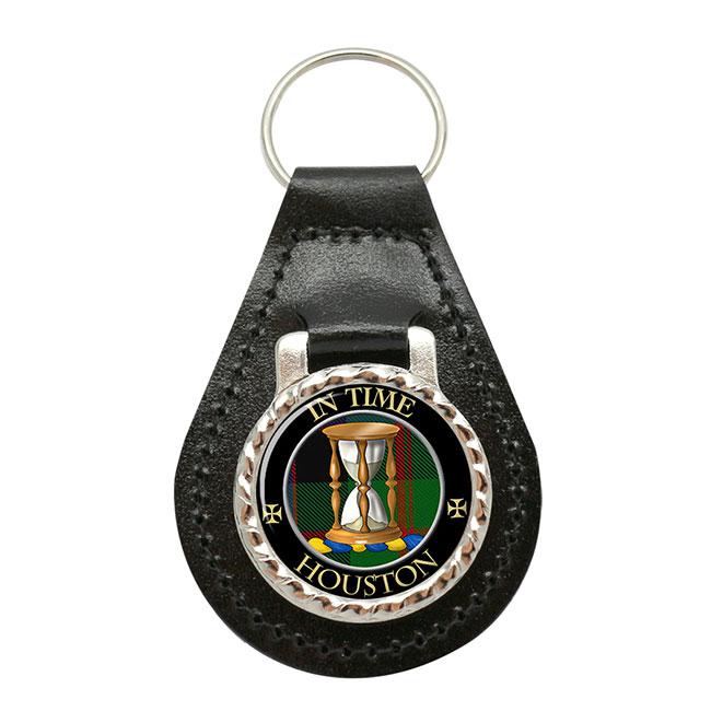 Houston Scottish Clan Crest Leather Key Fob