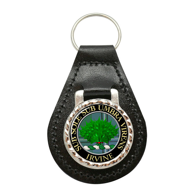 Irvine Scottish Clan Crest Leather Key Fob