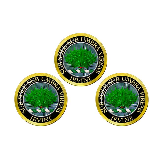 Irvine Scottish Clan Crest Golf Ball Markers - Family Crests