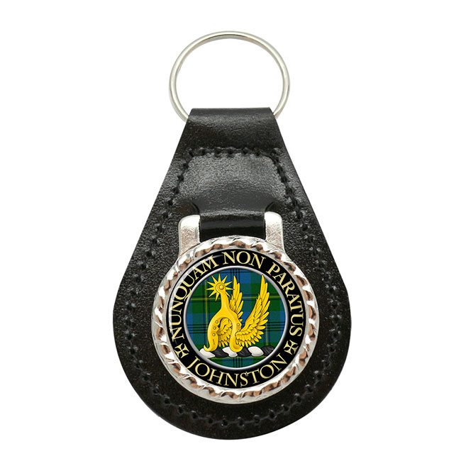 Johnston Scottish Clan Crest Leather Key Fob