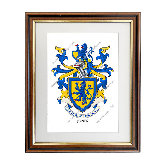 Jones (Wales) Coat of Arms Framed Print