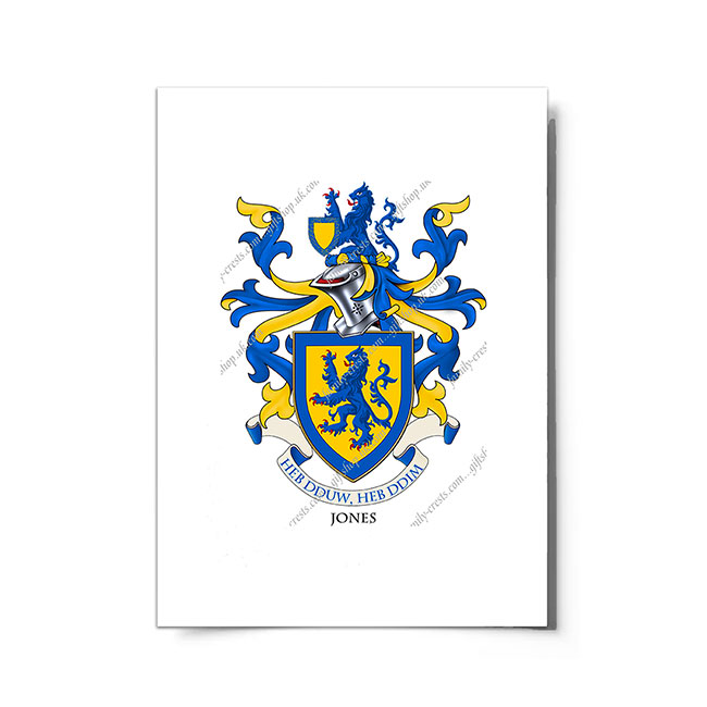 Jones (Wales) Coat of Arms Print
