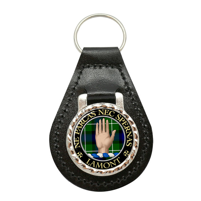 Lamont Scottish Clan Crest Leather Key Fob