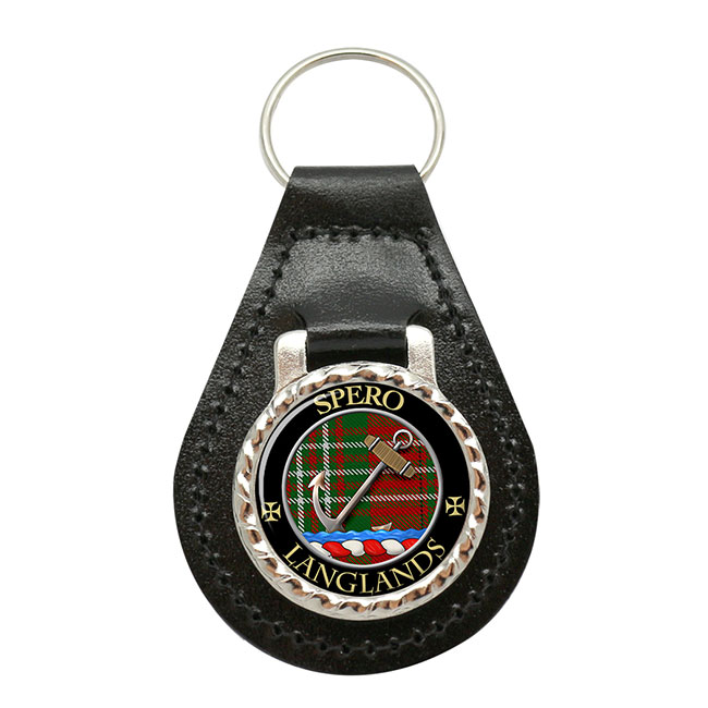 Langlands Scottish Clan Crest Leather Key Fob