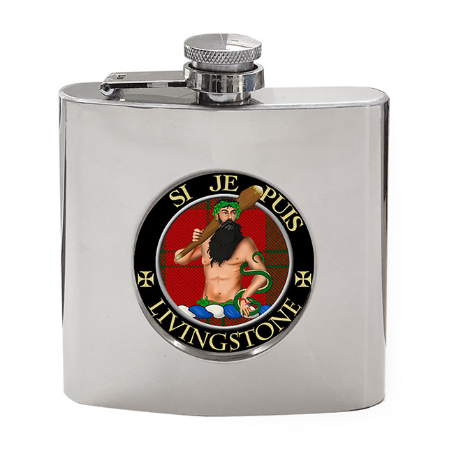 Livingstone Scottish Clan Crest Hip Flask