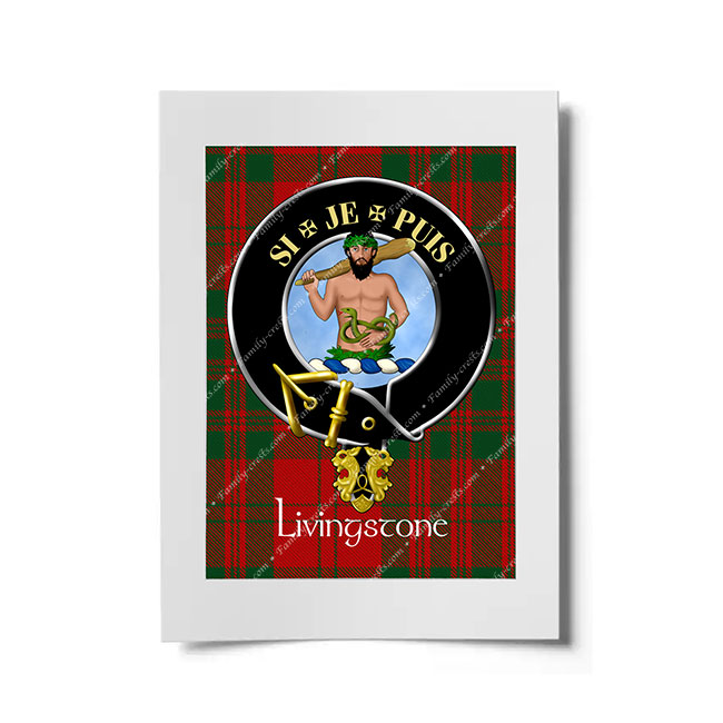 Livingstone Scottish Clan Crest Ready to Frame Print
