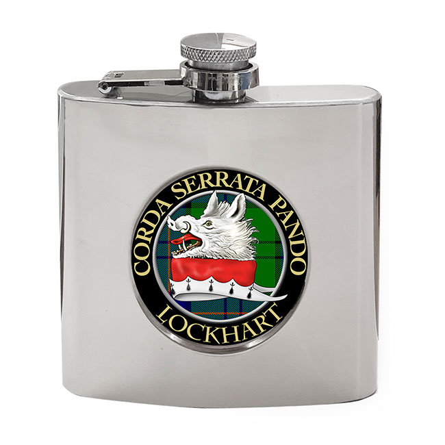 Lockhart Scottish Clan Crest Hip Flask