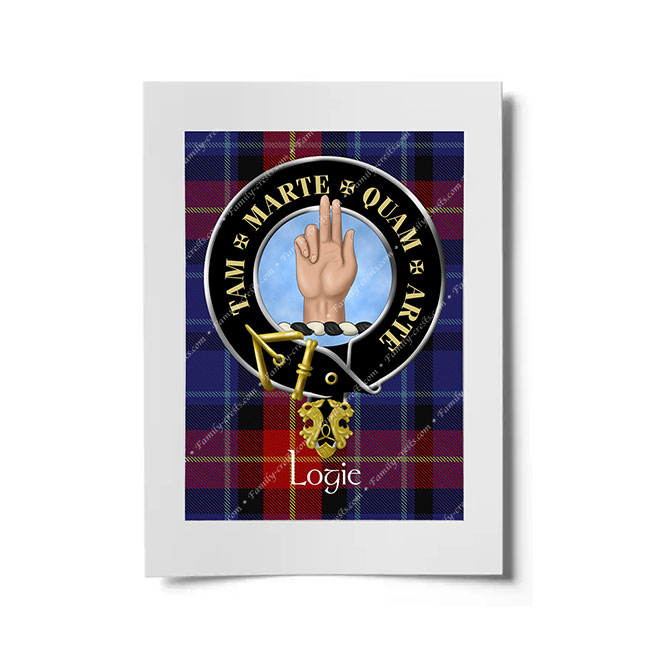 Logie Scottish Clan Crest Ready to Frame Print