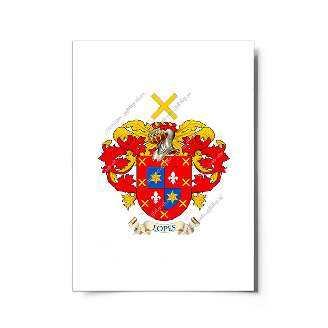Lopes (Portugal) Coat of Arms Print
