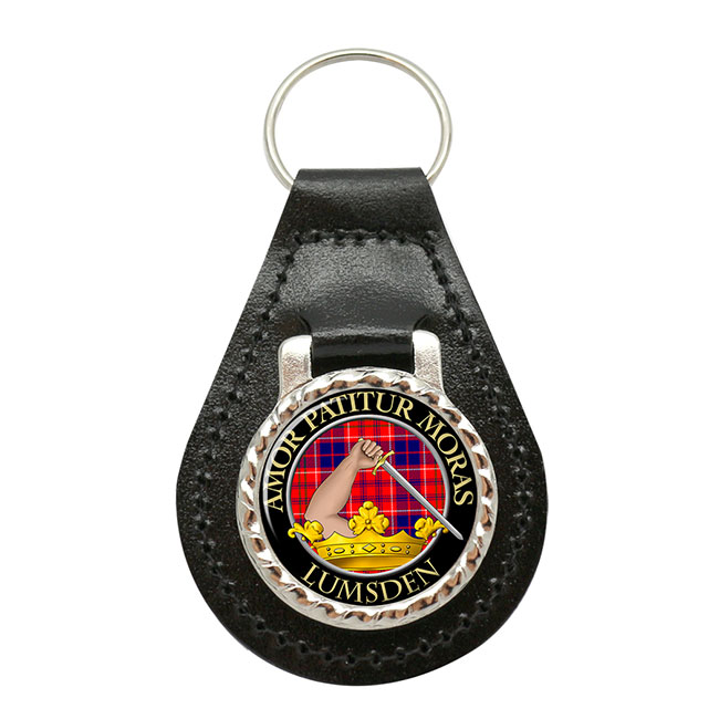 Lumsden Scottish Clan Crest Leather Key Fob