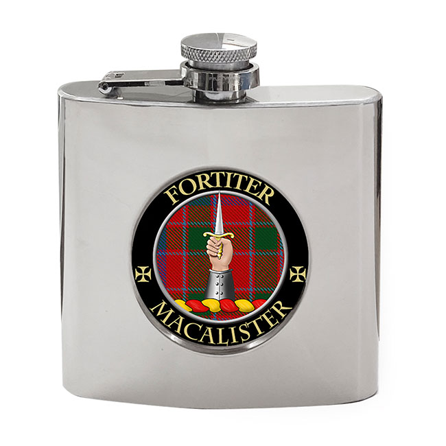 MacAlister Scottish Clan Crest Hip Flask