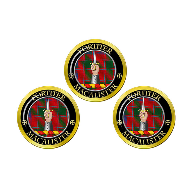 MacAlister Scottish Clan Crest Golf Ball Markers