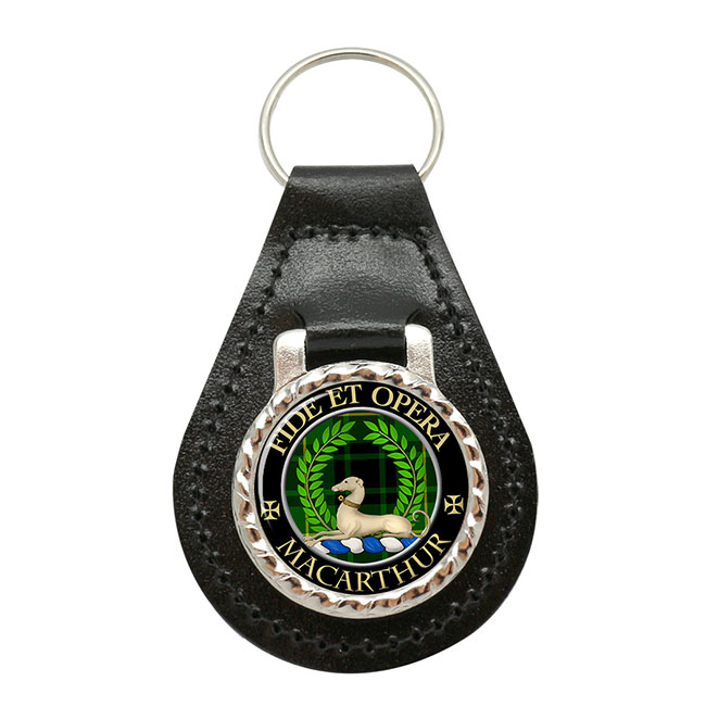 MacArthur (Modern) Scottish Clan Crest Leather Key Fob