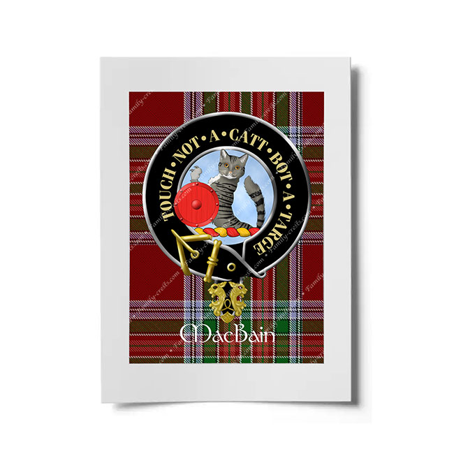 MacBain Scottish Clan Crest Ready to Frame Print