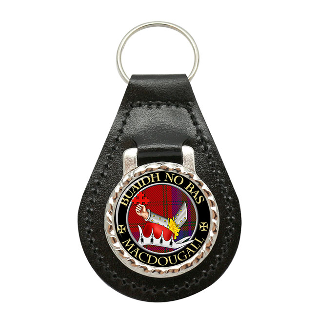 MacDougall Scottish Clan Crest Leather Key Fob