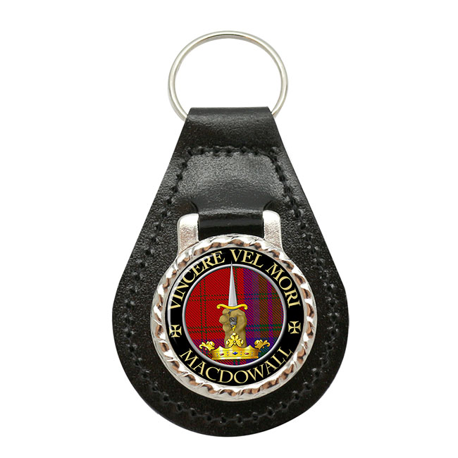 Macdowall Scottish Clan Crest Leather Key Fob