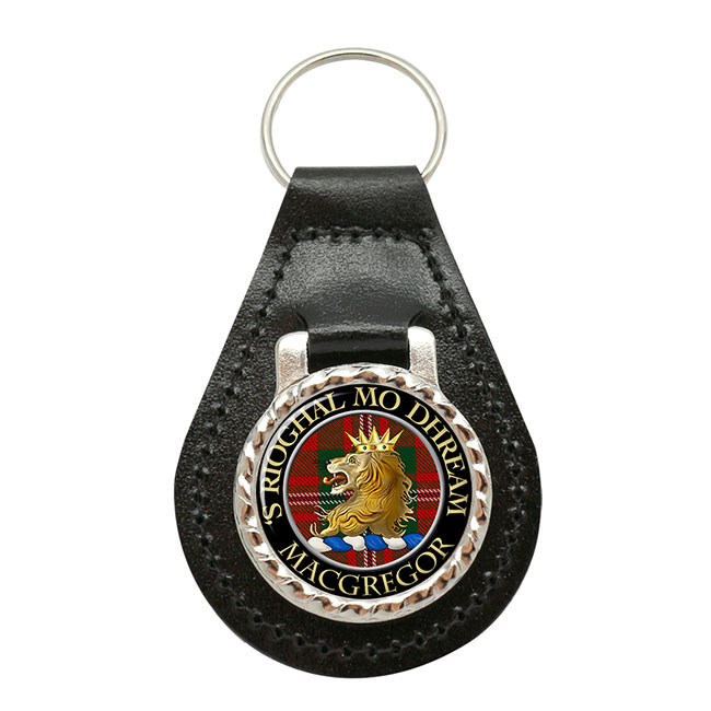 Macgregor Scottish Clan Crest Leather Key Fob