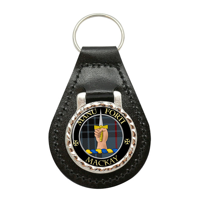 Mackay Scottish Clan Crest Leather Key Fob