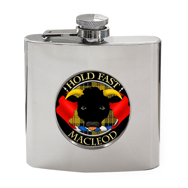 Macleod Scottish Clan Crest Hip Flask