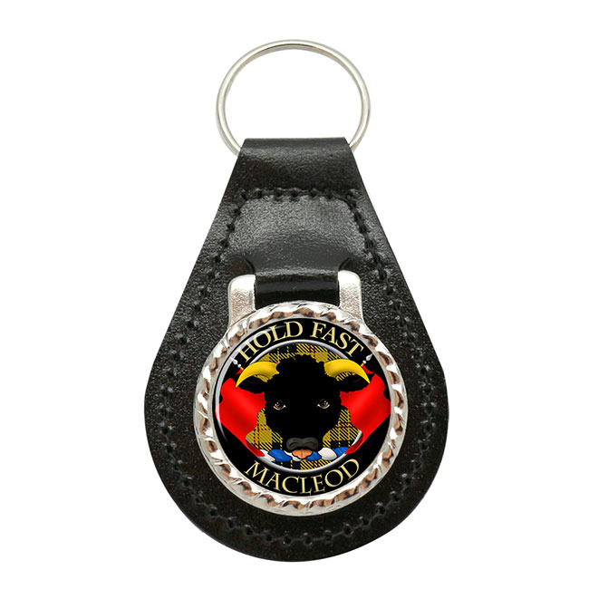 Macleod Scottish Clan Crest Leather Key Fob