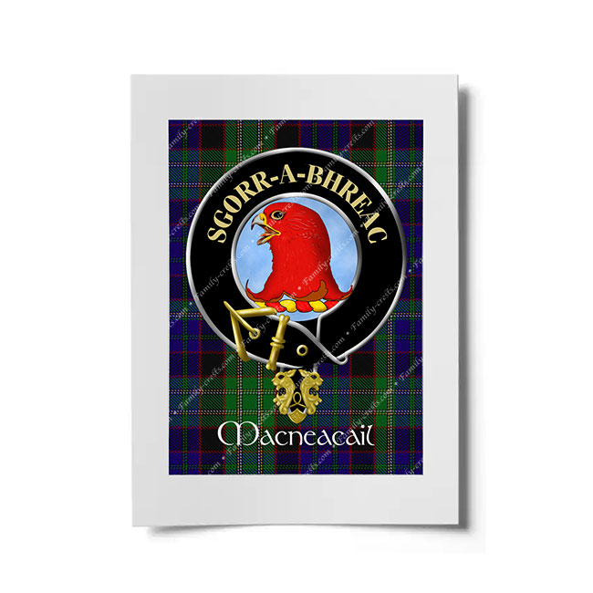 MacNeacail Scottish Clan Crest Ready to Frame Print