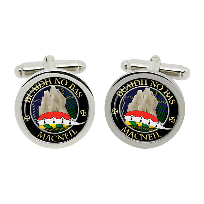 MacNeil (Buaidh no Bas motto) Scottish Clan Crest Cufflinks